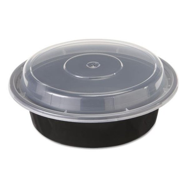 Pct Pct NC718B 6 dia. in. 1-Comp Versatile Container - Black & Clear; 16 oz. NC718B